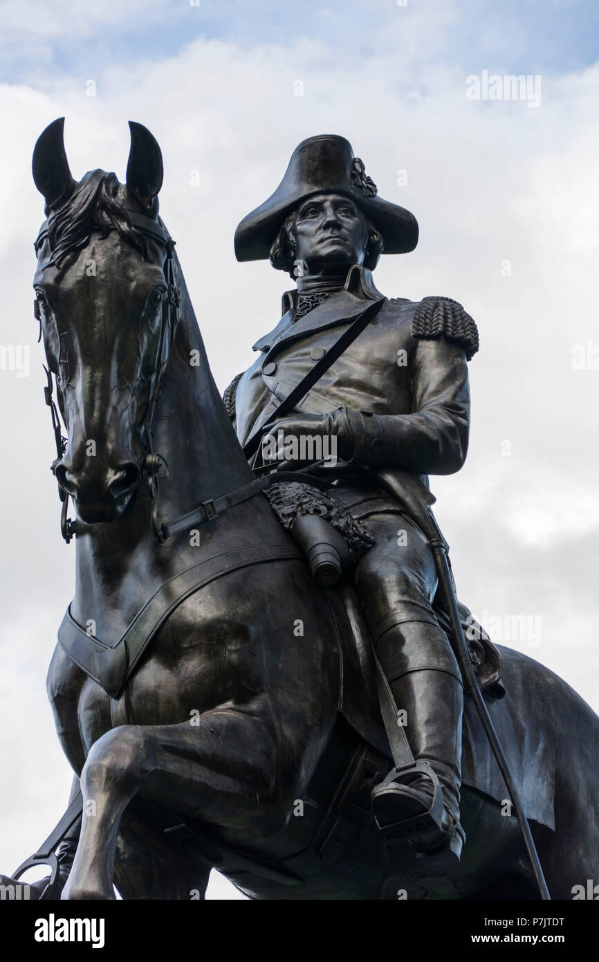 Statua di Washington, Boston, Stati Uniti d'America Foto Stock