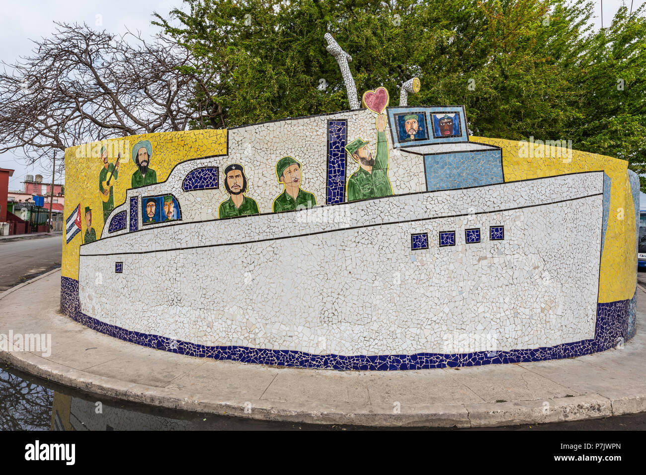 La stravagante arte ceramica di Jose Fuster nella piccola cittadina di Jaimanitas, nella periferia di La Habana, Cuba Foto Stock