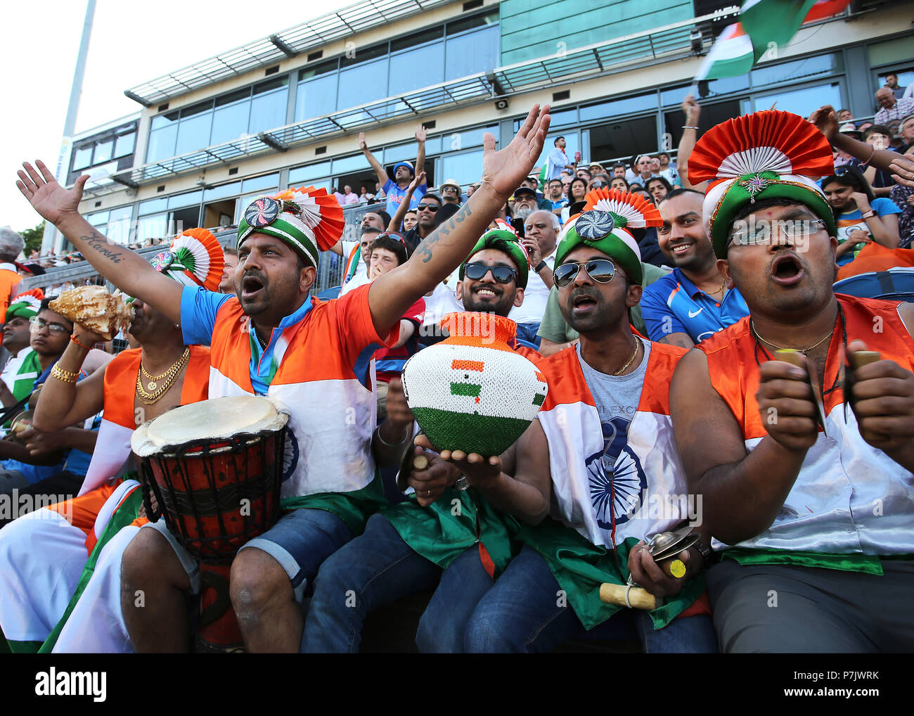 India tifosi durante la vitalità si20 serie corrispondono al SSE SWALEC, Cardiff. Foto Stock