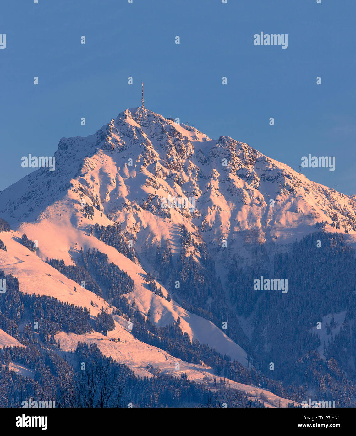 Austria, Tirolo, Kitzbüheler Horn nella luce della sera Foto Stock