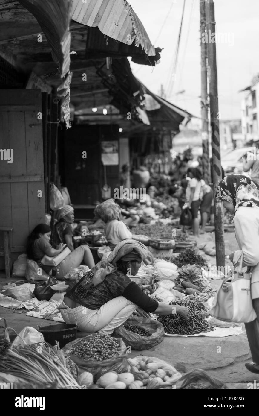 Al mercato di Kutacane, Indonesia Foto Stock