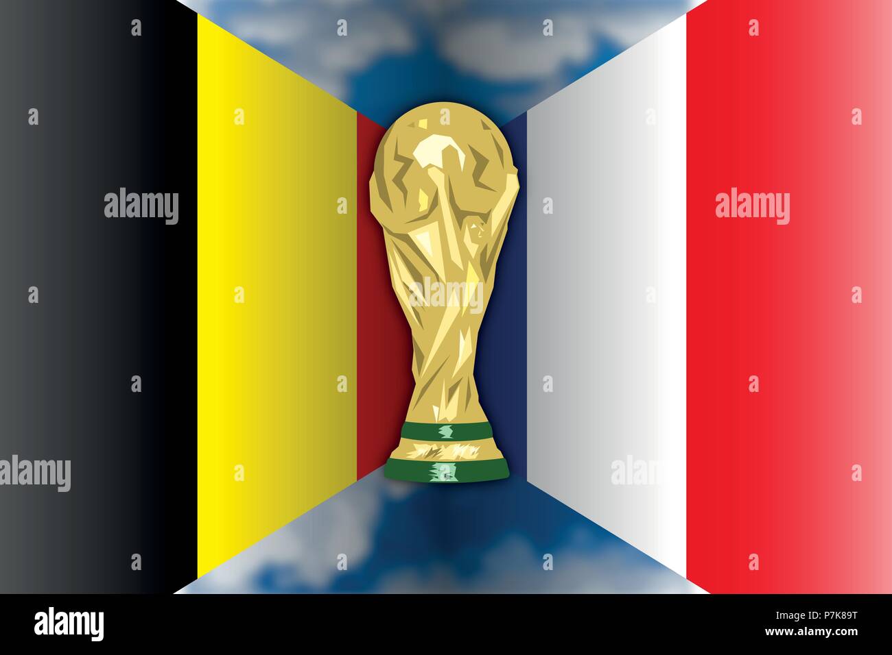 Belgio vs Francia, Russia 2018, semifinali fase Illustrazione Vettoriale