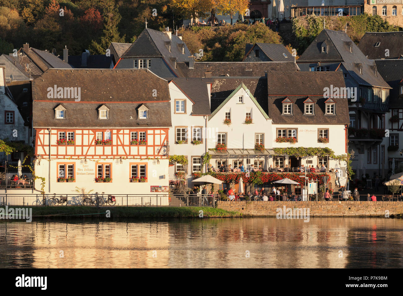 Wine bar e caffetterie in Beilstein, Moselle, Renania-Palatinato, Germania Foto Stock
