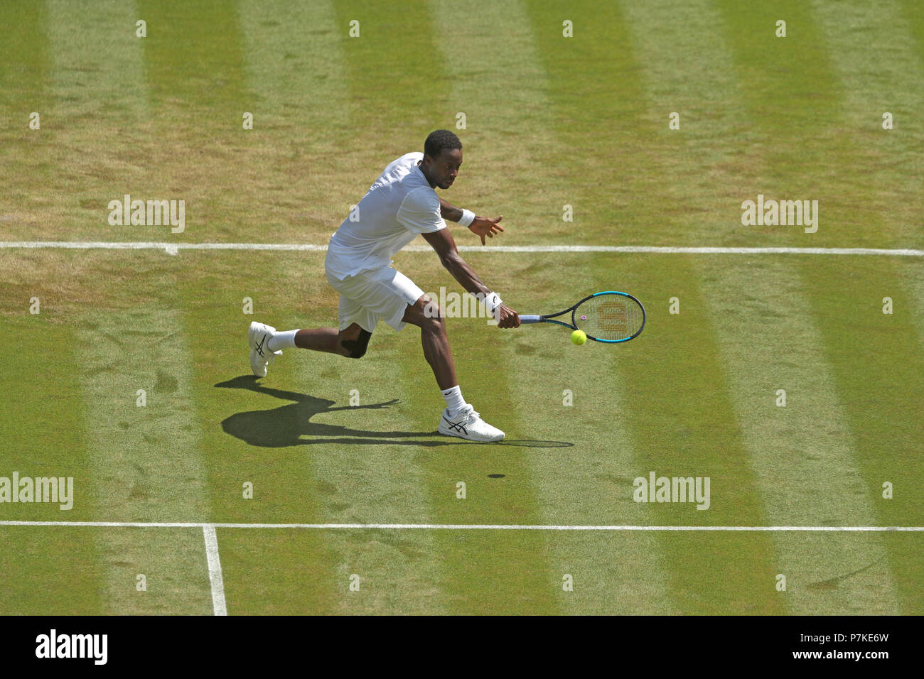 Londra, Regno Unito. 6 luglio 2018. Gael Monfils assistere giorno cinque del Wimbledon Tennis campionati a tutti England Lawn Tennis e Croquet Club il 6 luglio 2018 a Londra, Inghilterra Persone: Gael Monfils Credito: tempeste Media Group/Alamy Live News Foto Stock