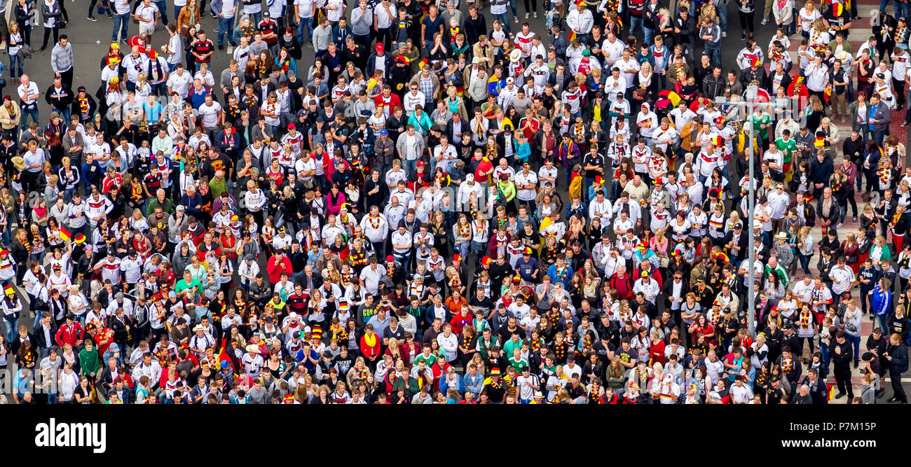 Coppa del Mondo di Calcio 2014, foto aerea, proiezione pubblica a Hamm Handelshof, proiezione pubblica, Coppa del Mondo 2014, della Coppa del Mondo FIFA, Hamm, la zona della Ruhr, Nord Reno-Westfalia, Germania Foto Stock
