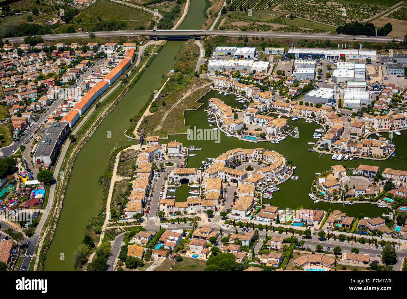 Marina di Aigues-Mortes, CAMARGUE, Gard reparto, regione Occitanie, Francia Foto Stock