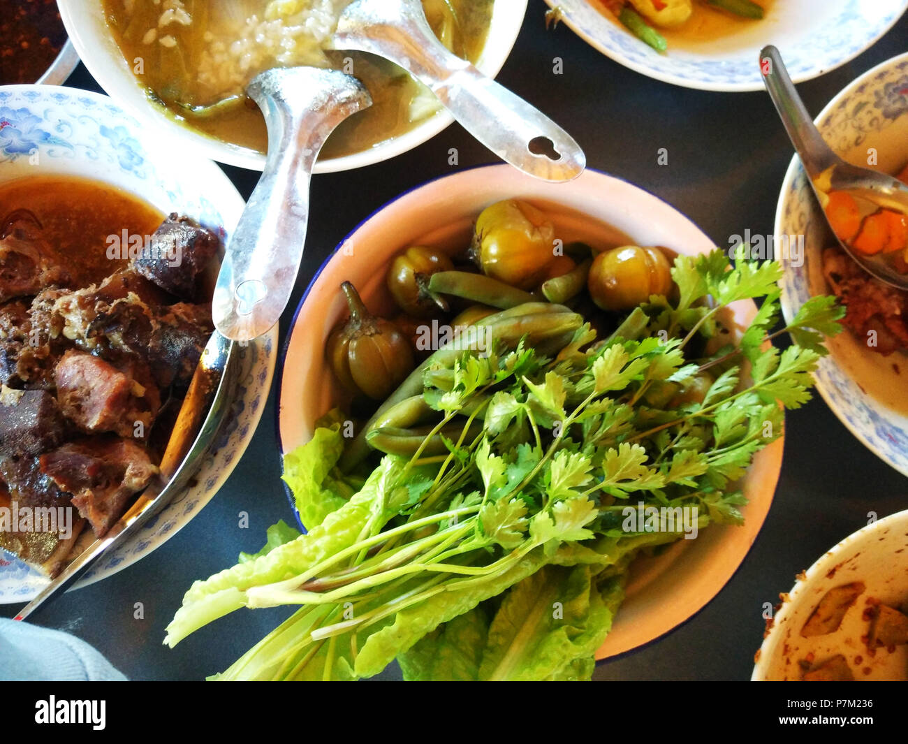 Cibo tradizionale da Stato Chin Stato del Myanmar Foto Stock