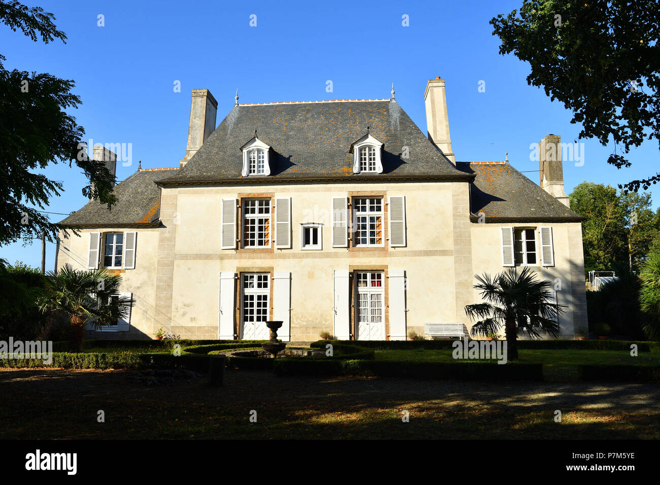 Francia, Ille et Vilaine, Saint Malo, malouiniere du Puits Sauvage (un malouiniere è un armatore tipica casa di Saint Malo) Foto Stock