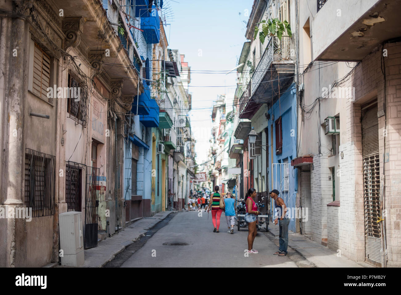 Colorate scene di strada a l'Avana, Cuba. Foto Stock