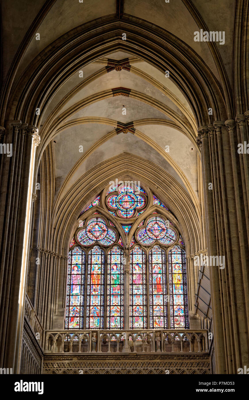 Francia, Calvados, Bayeux, la cattedrale di Notre Dame, datata XI al XV secolo Foto Stock