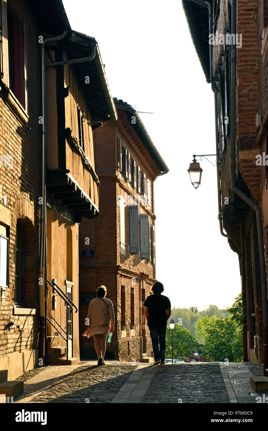 Francia, Tarn, Albi, la città episcopale, classificato come patrimonio mondiale dall' UNESCO, Strada della città vecchia Foto Stock