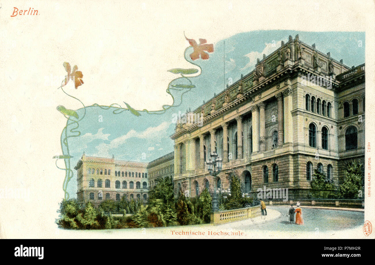 Università Tecnica di Berlino. Cartolina da 1900, Louis Glaser Foto Stock