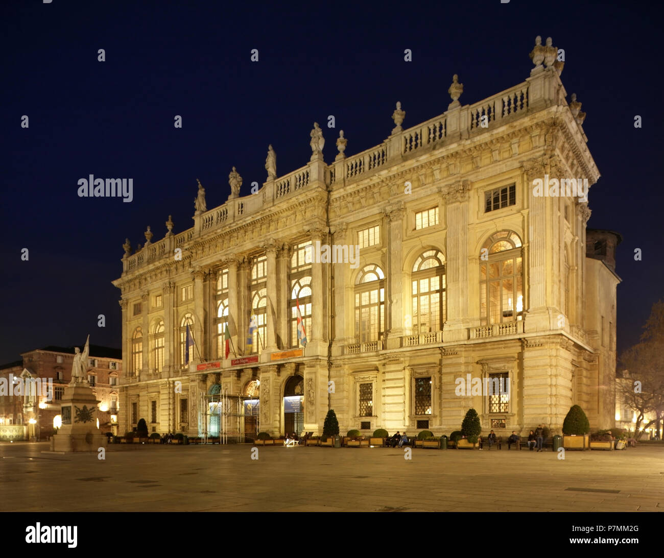 Palazzo Madama antico e il museo di arti decorative, Piazza Castello, Torino, Italia. Foto Stock