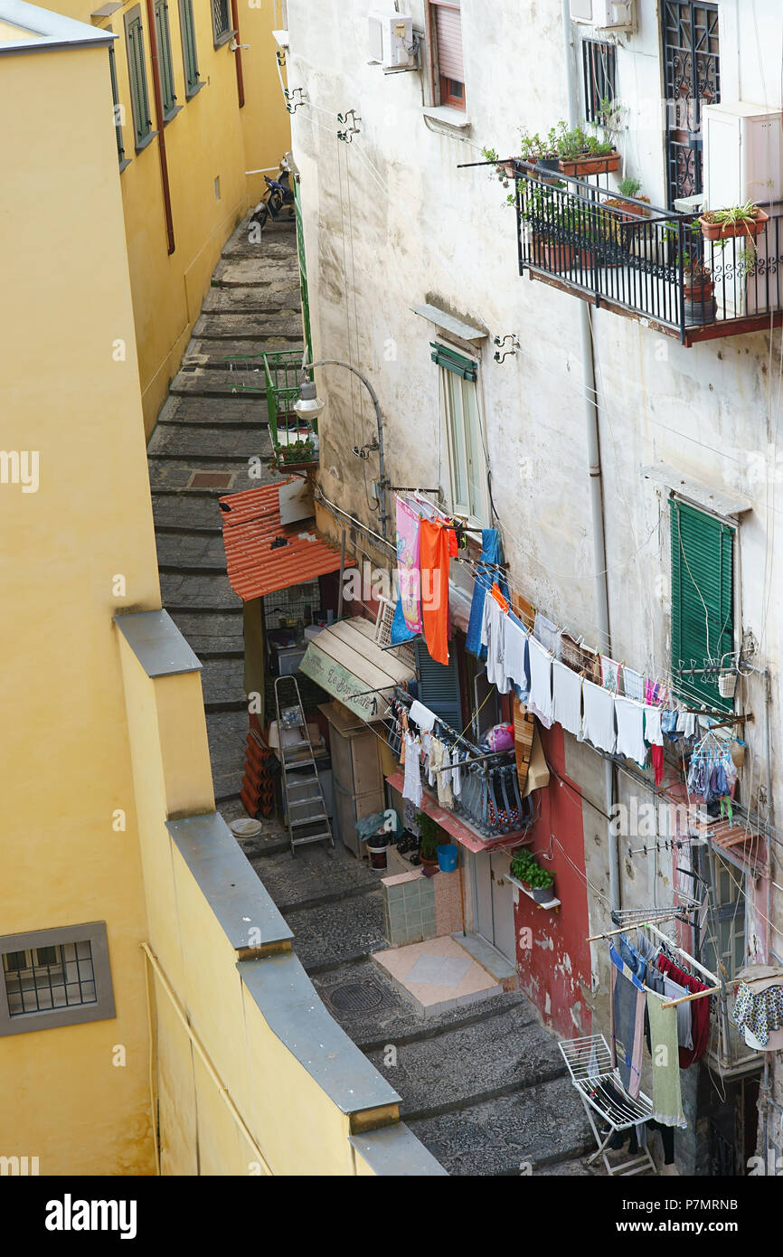 Quartiere Spagnolo, il paesaggio della città di Napoli, Italia Foto Stock