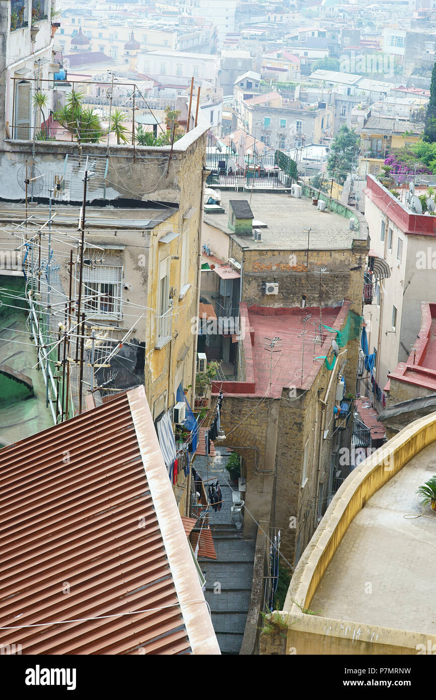 Quartiere Spagnolo, il paesaggio della città di Napoli, Italia Foto Stock