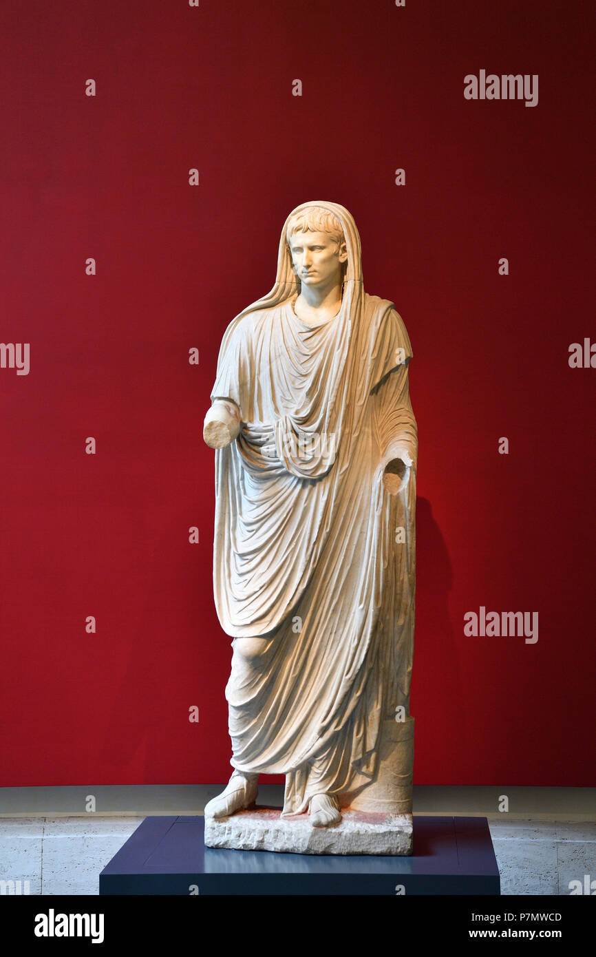 Italia Lazio Roma centro storico sono classificati come patrimonio mondiale dall' UNESCO, il Museo Nazionale Romano (Museo Nazionale di Roma), Palazzo Massimo alle Terme (Massimo's Palace), la statua dell'Imperatore Augusto Foto Stock