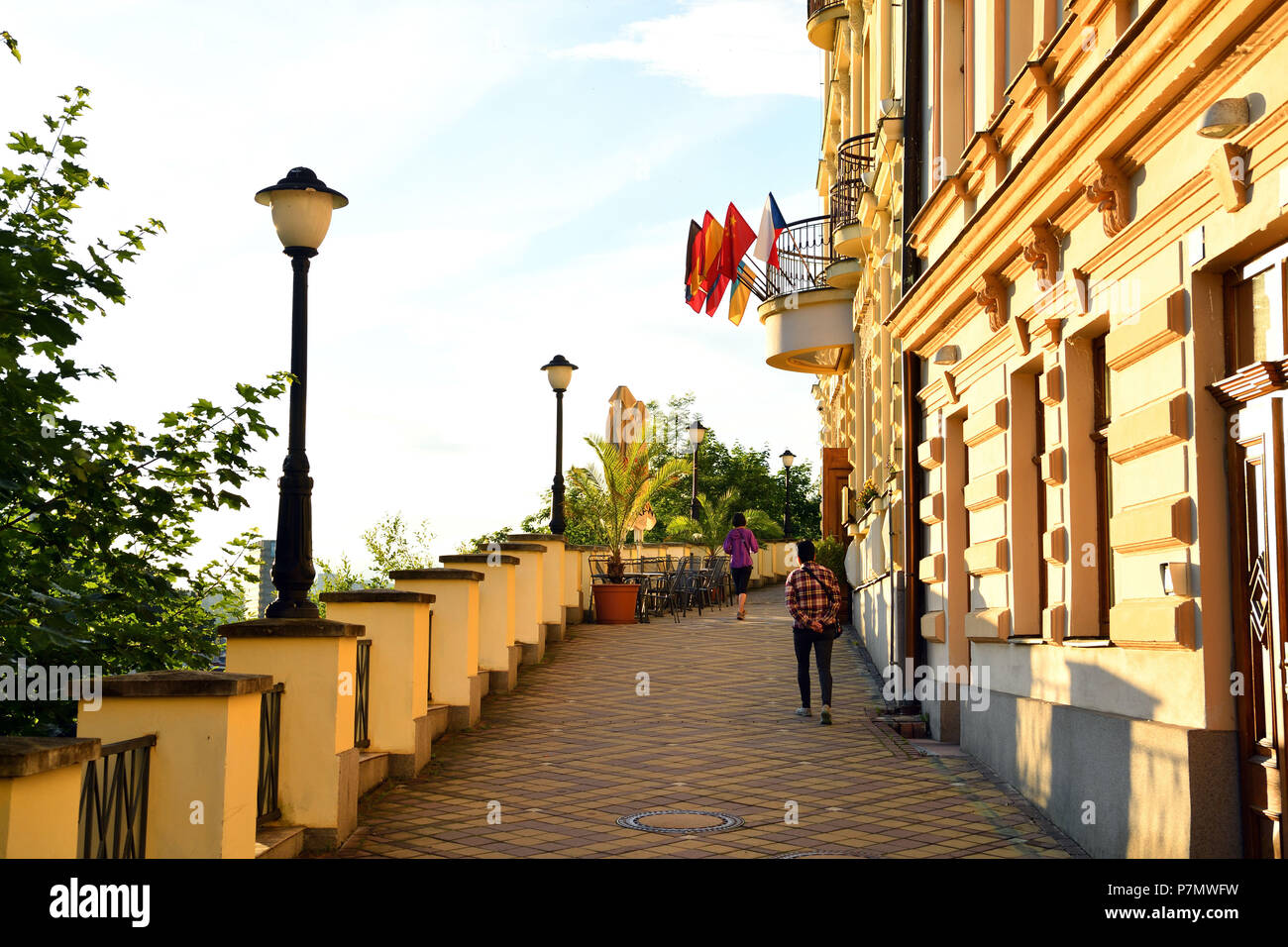 Repubblica ceca, Boemia occidentale, la storica città vecchia di Karlsbad, Karlovy Vary Foto Stock