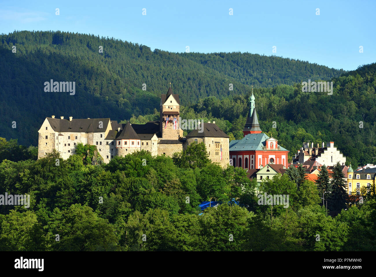 Repubblica ceca, della Boemia occidentale, Loket, Castello Foto Stock