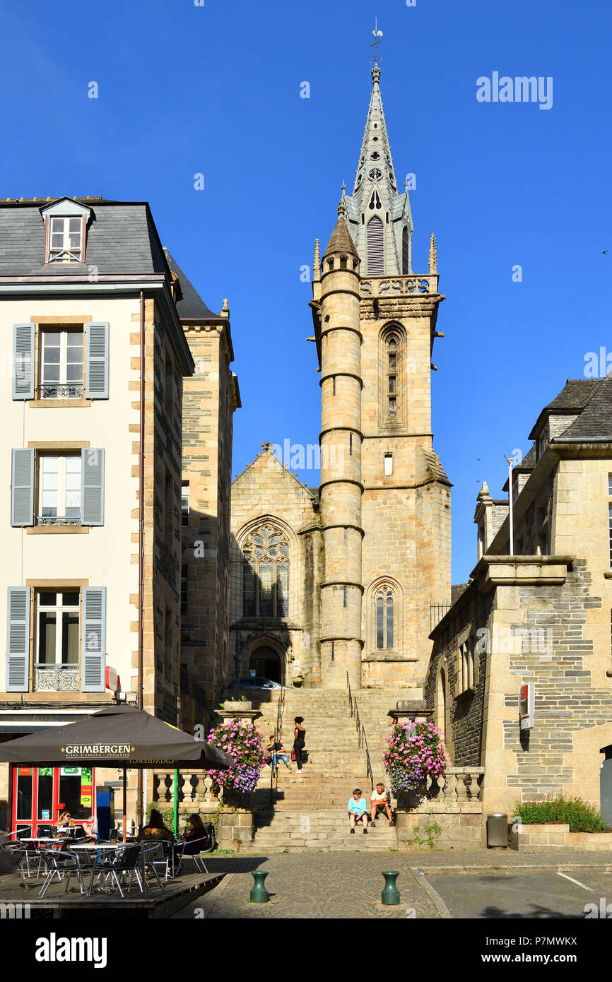 Francia, Finisterre, Morlaix, Sainte-Melaine chiesa Foto Stock