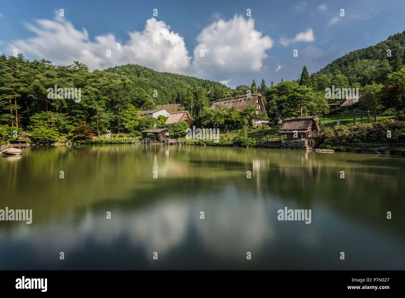 Hida non Sato Folk Village, distretto della Prefettura di Gifu, Takayama, Giappone Foto Stock