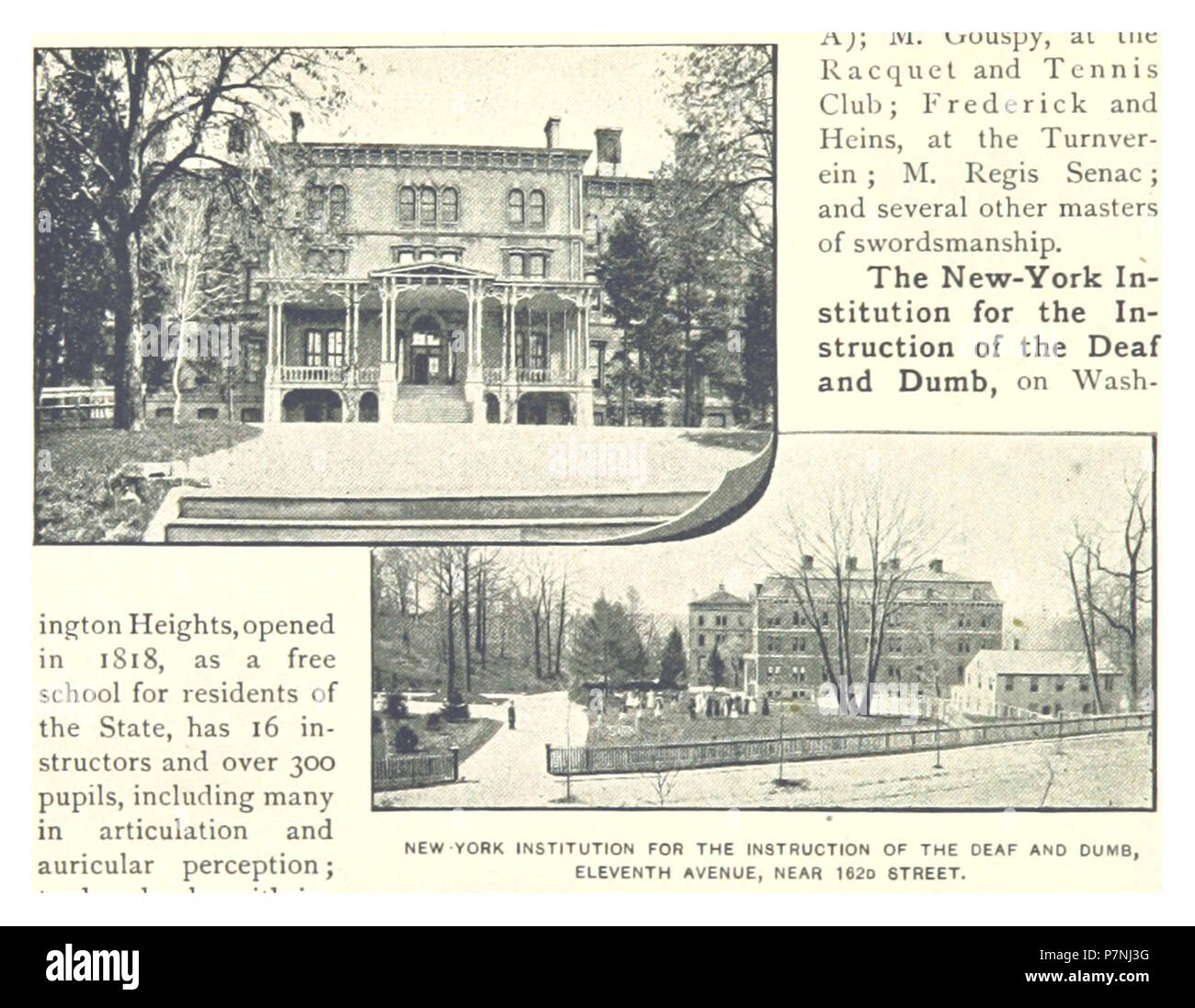 304 NEW YORK Istituzione per i sordi e muti, undicesima Avenue, vicino 162D Street. Foto Stock