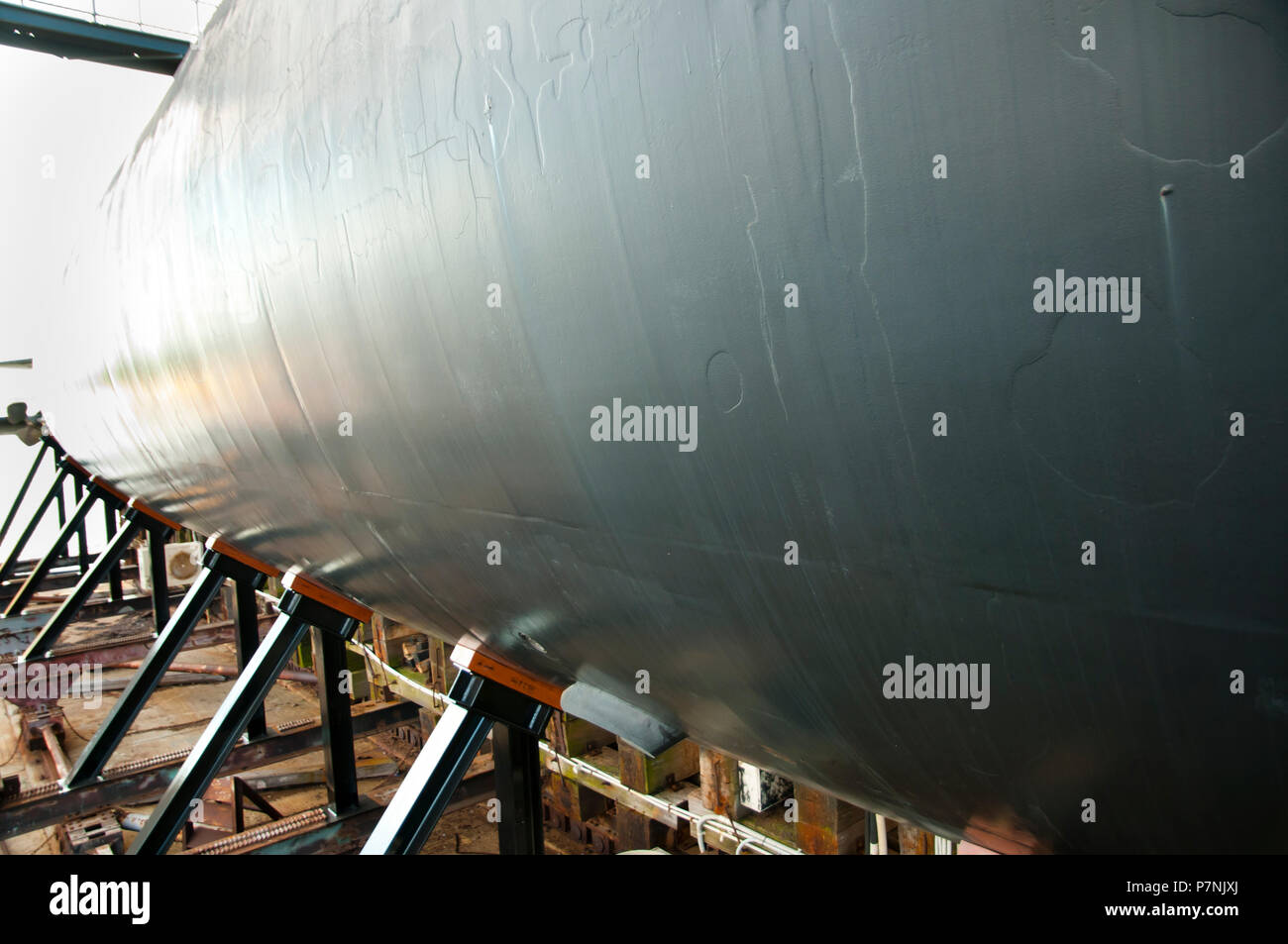 Sommergibile in cantiere Foto Stock