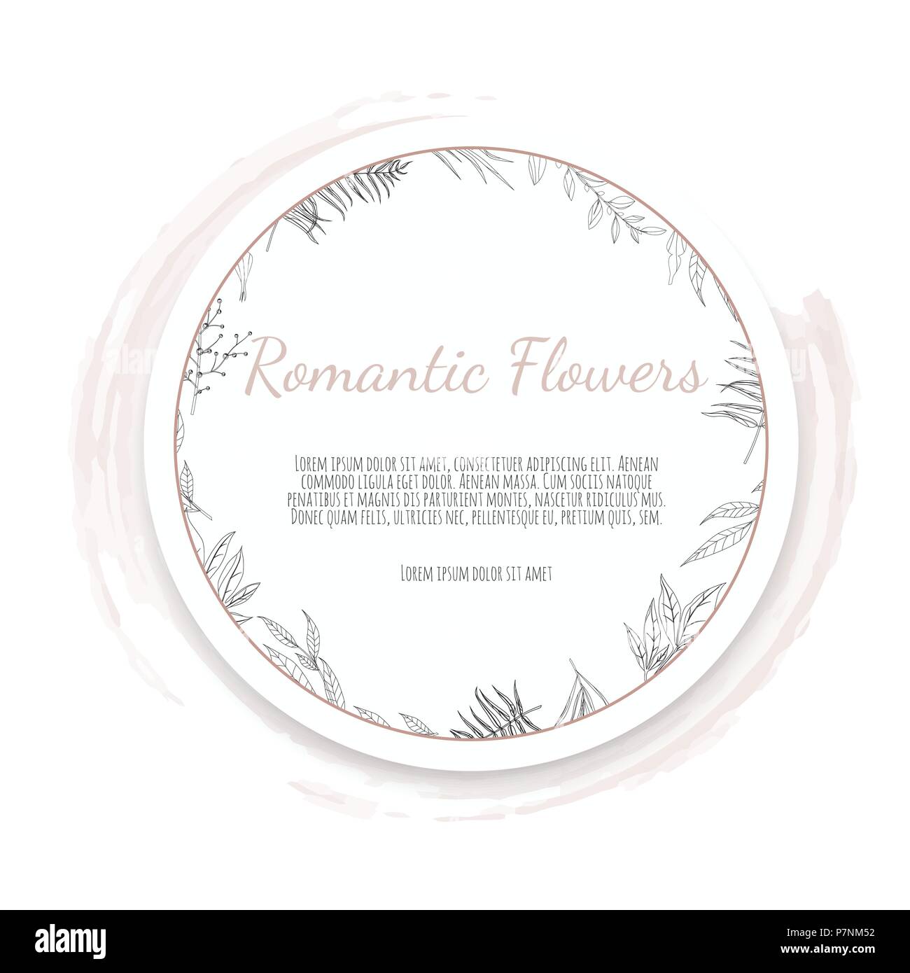 Vettore cornice floreale. Saluto, cartolina matrimonio modello di invito. Elegante cornice con rose e anemone Illustrazione Vettoriale