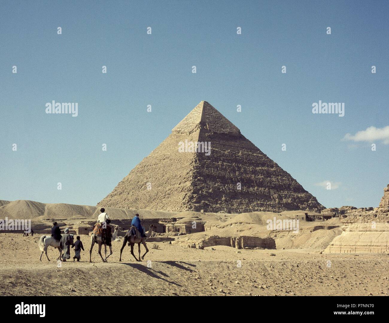 PIRAMIDE DE KEFREN - IV dinastia - hacia el 2550 AC. Posizione: CHEPHREN Piramide di Giza in Egitto. Foto Stock