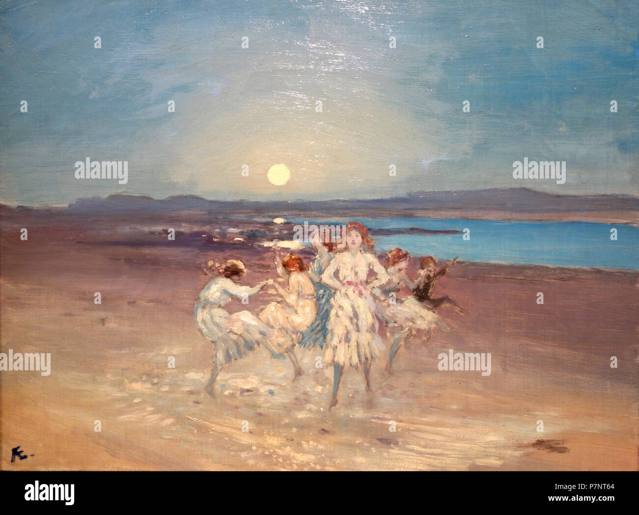 Inglese: mostra a Chazen Museum of Art, University of Wisconsin-Madison, Madison, Wisconsin, Stati Uniti d'America. Questa illustrazione è vecchio abbastanza per fare in modo che esso sia in . La fotografia è stata ammessa nel museo senza restrizione. 21 Luglio 2013 14:37:15 90 i bambini danza sul filamento con AE (George William Russell), Irlanda, 1914, olio su tela - Chazen Museum of Art - DSC02714 Foto Stock