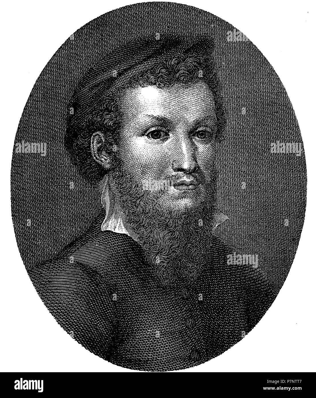 Antonio Allegri da Correggio. Dopo l'incisione di Usioli, 1881 Foto Stock