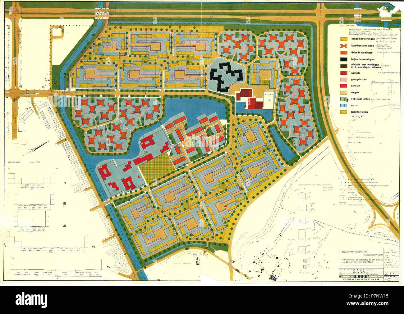 Bestemmingsplan Bergermeer 1972 . 16 settembre 2013, 10:45 42 Bestemmingsplan Bergermeer 1972 (31176899991) Foto Stock