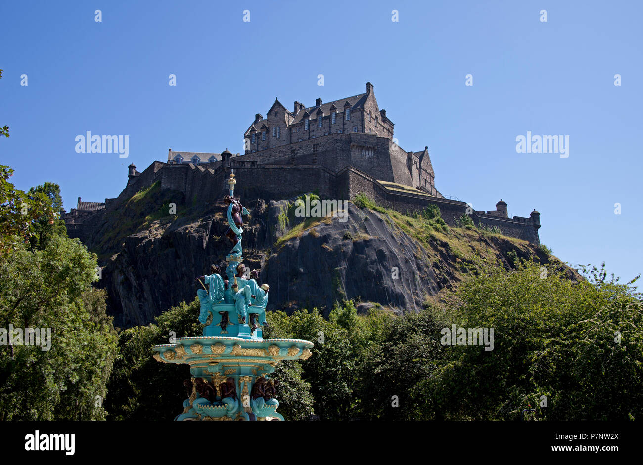 Ross fontana, i giardini di Princes Street West, Edimburgo Scozia UK Foto Stock