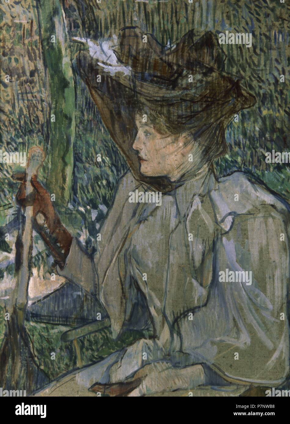 Henri de Toulouse-Lautrec (1864-1901). Pittore Francese. Post-Impressionism. Donna con guanti, 1891. Olio su cartone. 1896. Il Museo d' Orsay. Parigi. La Francia. Foto Stock