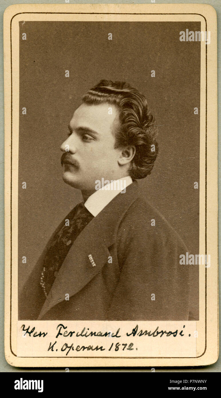 Ferdinando (Ferdinando) Ambrosi, italiensk operasångare, Kungliga Operan 1872 157 Ferdinando Ambrosi, porträtt - SMV - H1 040 Foto Stock