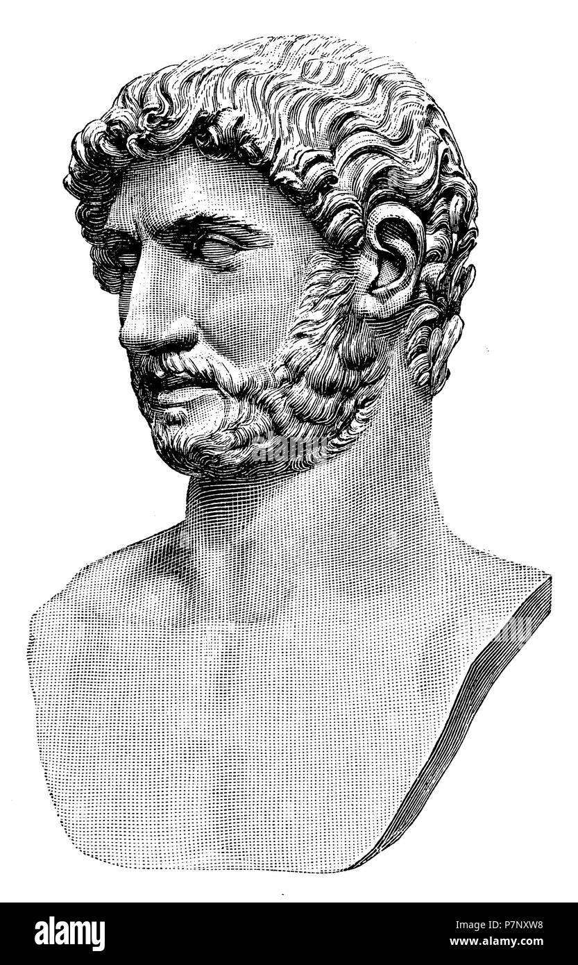 Adrianus. Antico busto in marmo nel Museo del Vaticano, 1899 Foto Stock