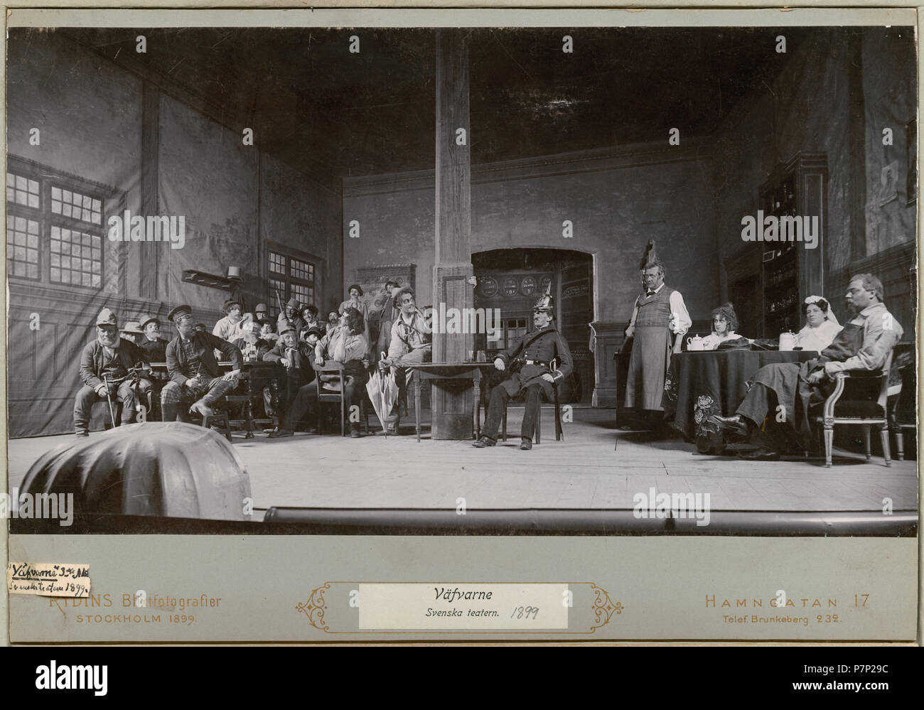 Scen ur Väfvarne, Svenska teatern 1899 397 Väfvarne, Svenska teatern 1899. Föreställningsbild - SMV - H15 024 Foto Stock