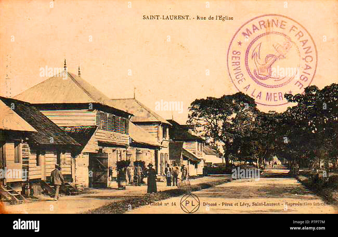 315 pl di Rue de l'église à Saint-Laurent-du-Maroni Foto Stock