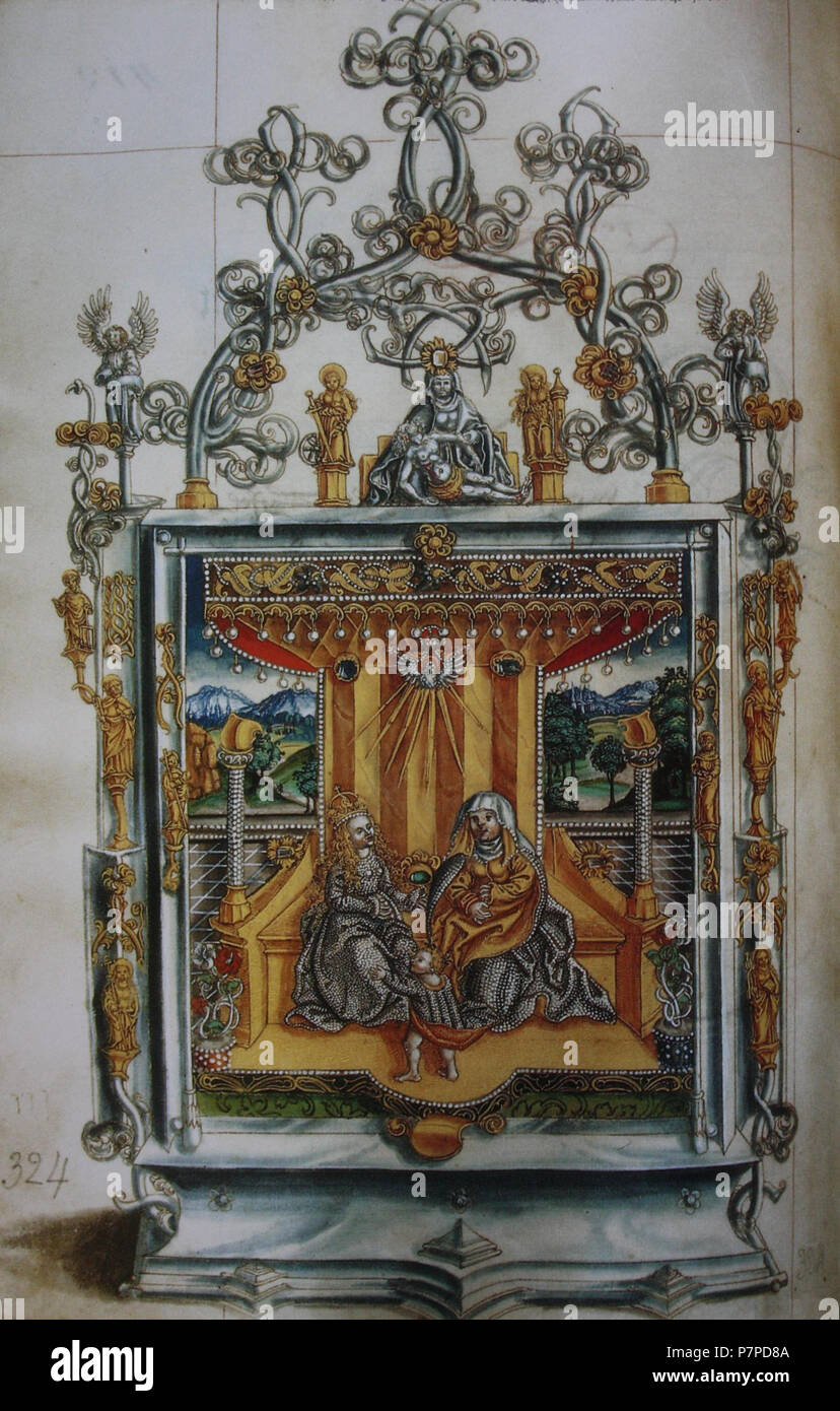 Inglese: Argento altare portatile con scena Dipinto Madonna con Gesù e san Anna da Hallesches Heiltum . 5 dicembre 2014, 14:19:48 184 Hallesches Heiltum 5618 Foto Stock