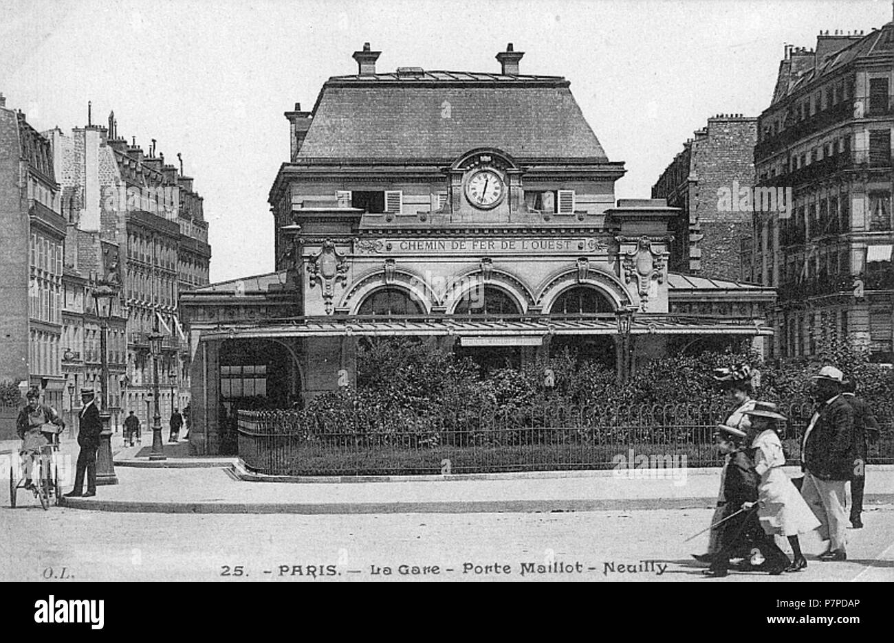 Français : gare de la Porte Maillot vers 1900 . 23 dicembre 2014, 16:13:01 167 gare porte maillot faccia Foto Stock