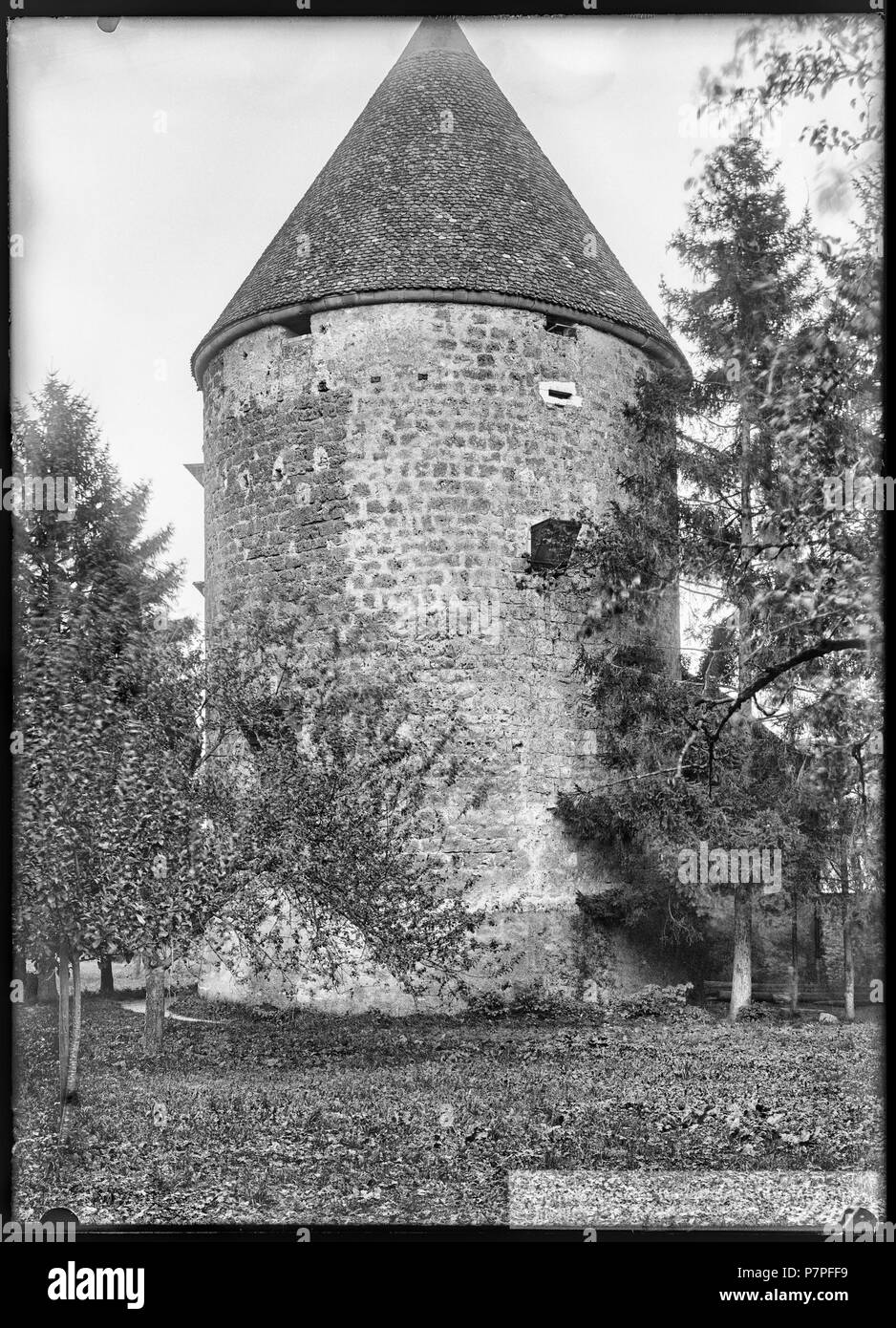 79 CH-NB - Rolle, Château, Tour, vue partielle - Collezione Max van Berchem - EAD-9456 Foto Stock