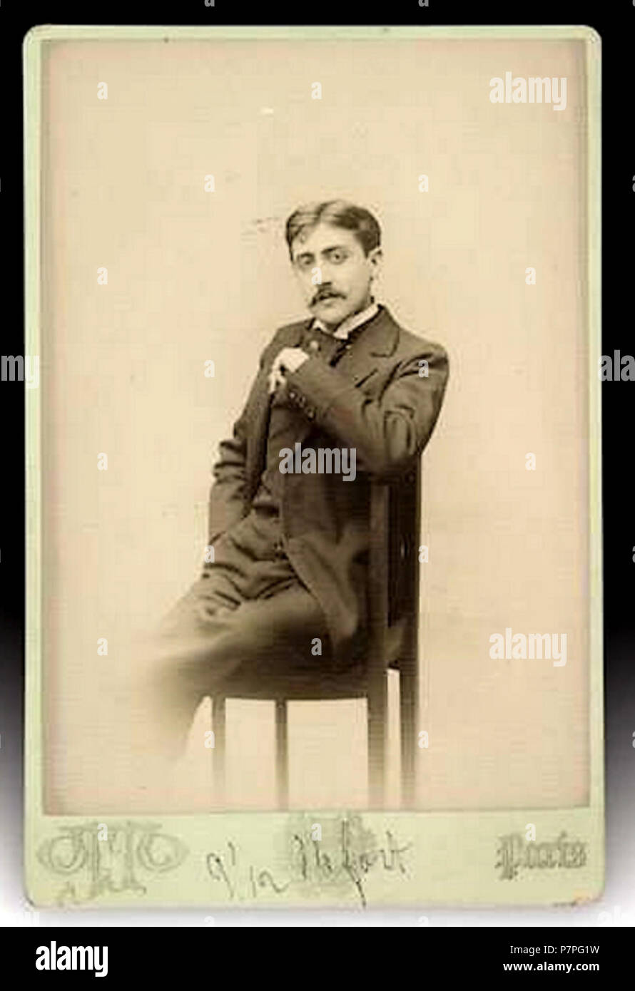 Photo de Marcel Proust par Otto Wegener (1849-1924). Sur carton du photographe, dimensioni 14,2 x 10,2 cm. Collezione particulière. 1895 297 Otto Wegener Proust vers 1895 Foto Stock