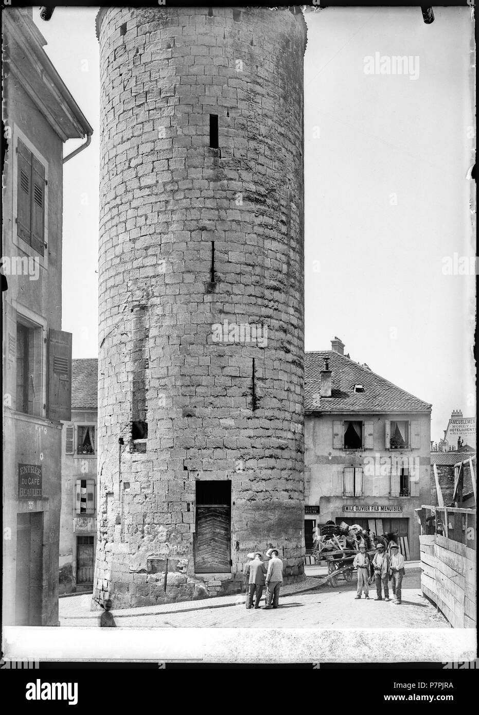 74 CH-NB - Losanna, Tour de l'Ale, vue partielle extérieure - Collezione Max van Berchem - EAD-7272 Foto Stock