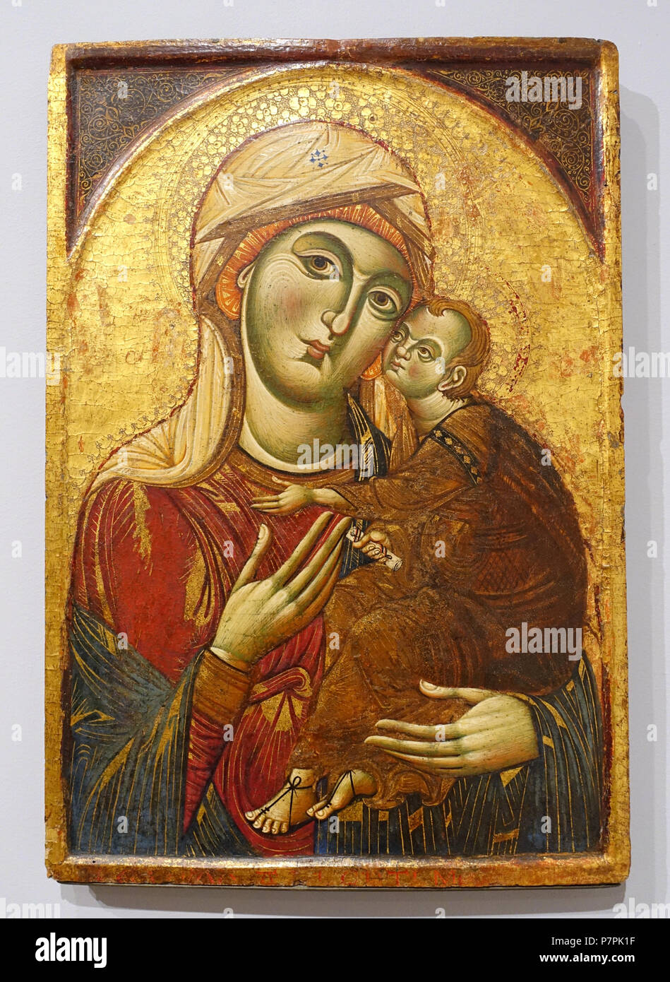 N/A. N/A 371 La Vergine e il Bambino, Master dei Santi Cosma e Damiano Madonna, Italia, 1265-1285, tempera su pannello - Fogg Art Museum, Harvard University - DSC01084 Foto Stock