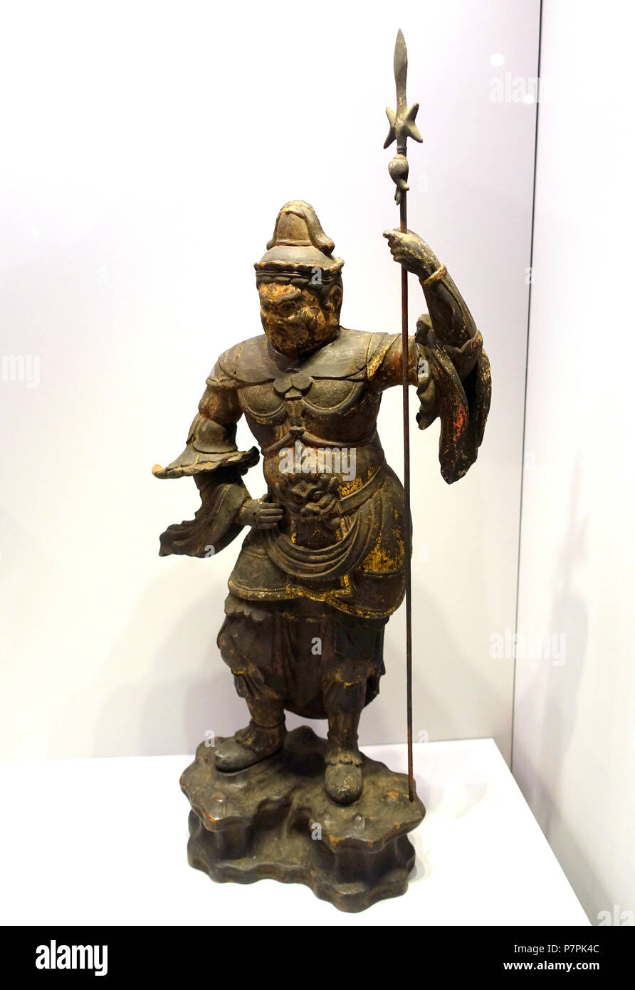 N/A. N/A 393 Virudhaka (Zochoten), Guardian re del Sud, Giappone, periodo Heian, c. 1075 Annuncio, legno, policromia, doratura - Arthur M. Sackler Museum, Harvard University - DSC01166 Foto Stock