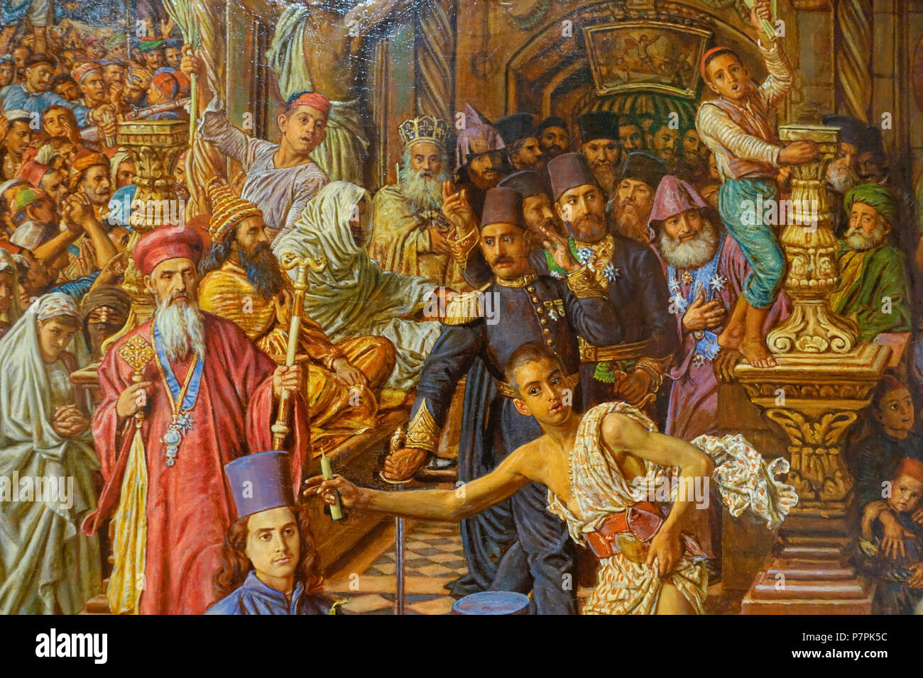 N/A. N/A 371 il miracolo del fuoco sacro, la Chiesa del Santo Sepolcro, da William Holman Hunt, dettaglio, 1892-1899, olio su tela - Fogg Art Museum, Harvard University - DSC01267 Foto Stock