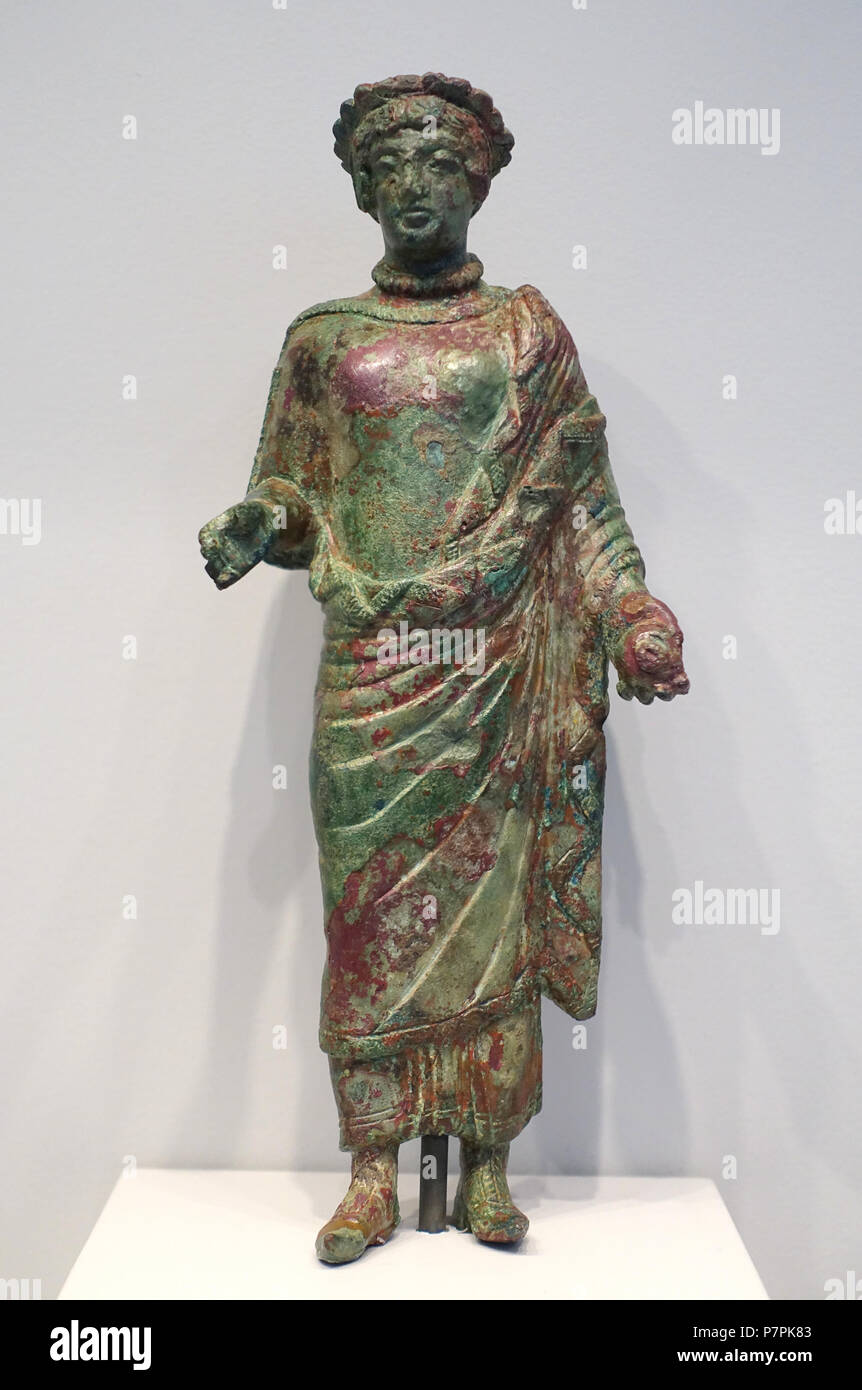 N/A. N/A 405 Donna con in mano il melograno, etrusca, 450-430 A.C. bronzo piombato - Arthur M. Sackler Museum, Harvard University - DSC01522 Foto Stock