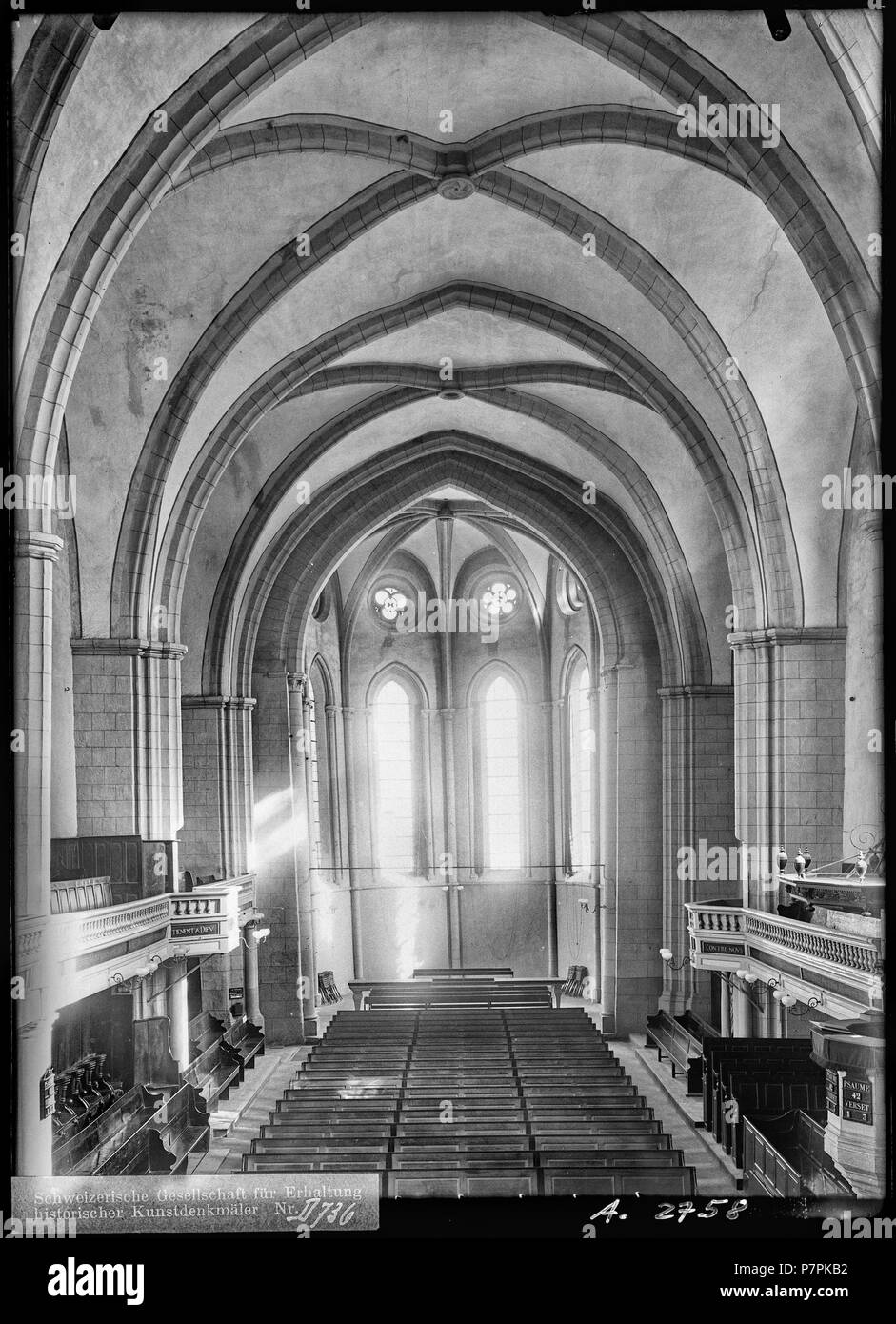 74 CH-NB - Losanna, Église réformée Saint-François, vue partielle interna - La collezione Max van Berchem - EAD-7323 Foto Stock