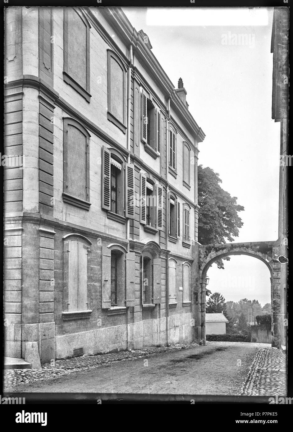 76 CH-NB - Nyon, Maison, vue partielle extérieure - Collezione Max van Berchem - EAD-7398 Foto Stock