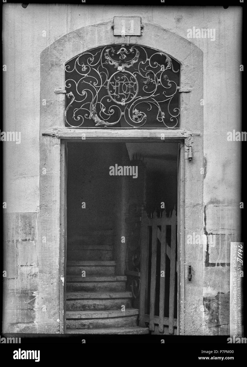 71 CH-NB - Genève, Maison, Porte, vue partielle - Collezione Max van Berchem - EAD-8669 Foto Stock