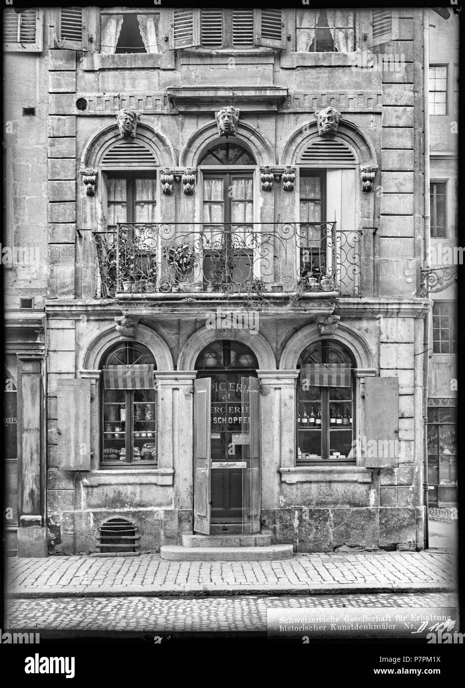 71 CH-NB - Genève, Maison, facciata, vue partielle - Collezione Max van Berchem - EAD-8715 Foto Stock